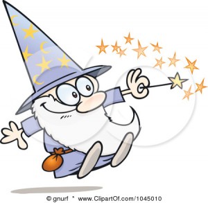 1045010-Royalty-Free-RF-Clip-Art-Illustration-Of-A-Happy-Little-Wizard-Using-His-Magic-Wand